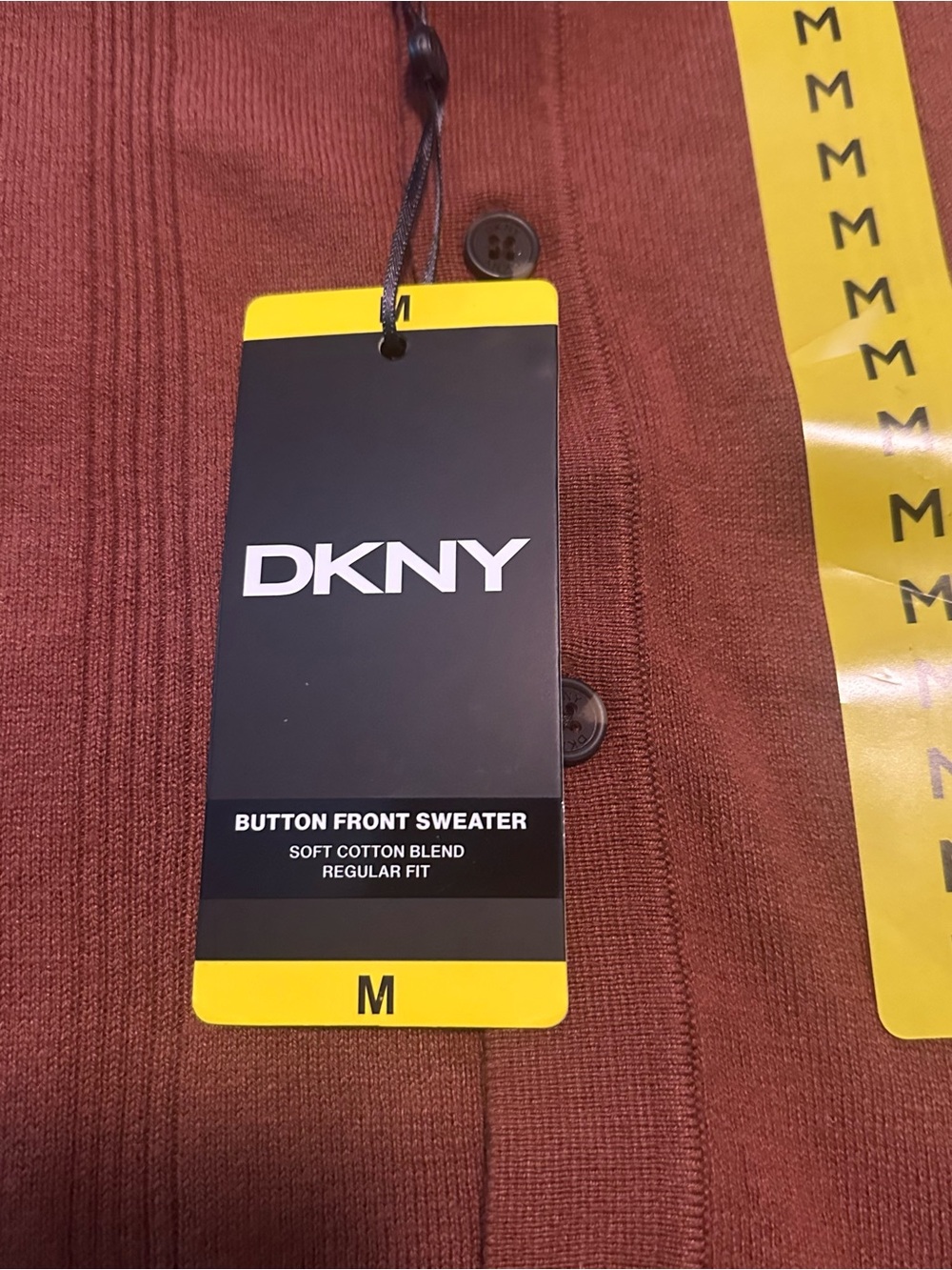 DKNY Men’s Short Sleeve Button Shirt - Rust Orange - Picture 2 of 7
